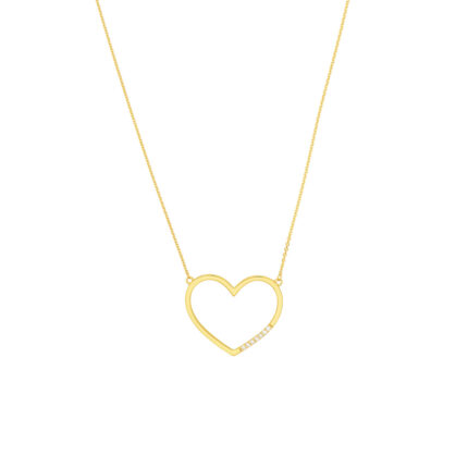 Diamond Row Open Heart Necklace