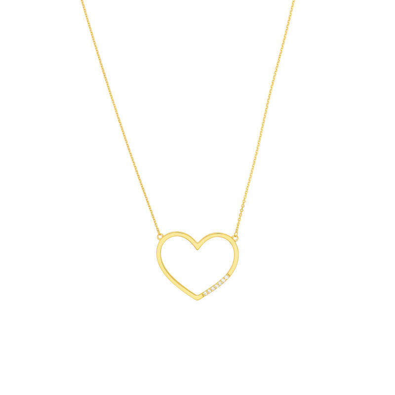 Diamond Row Open Heart Necklace