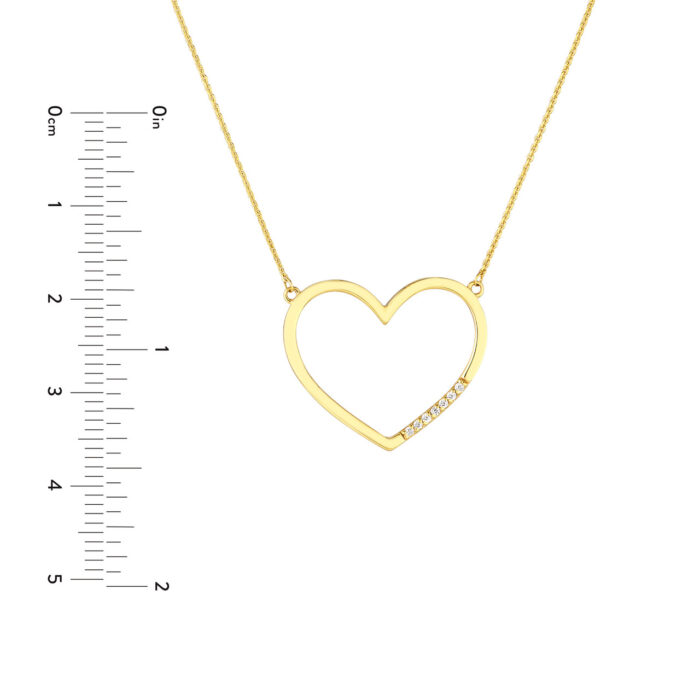 Diamond Row Open Heart Necklace 5