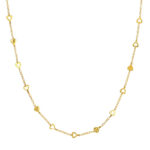 Mixed Hearts Station Curb Chain Necklace