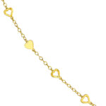 Mixed Hearts Station Curb Chain Necklace 2