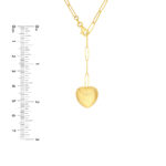 Textured Puff Heart Paperclip Lariat Necklace size guide