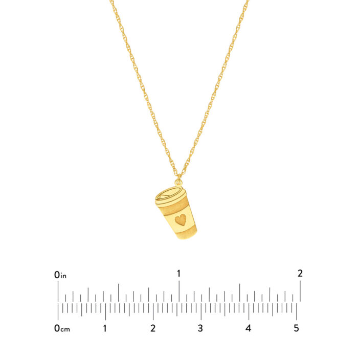 Coffee Cup Necklace size