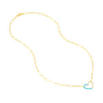 Turquoise Enamel Diamond Heart Necklace 3