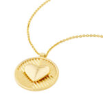 Chevron and Puff Heart Medallion Necklace 3