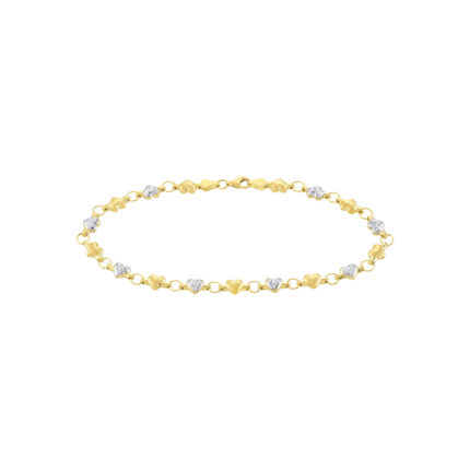 Two-Tone Hearts Anklet