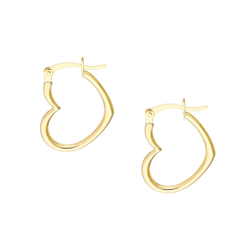 Heart Safety Pin Hoop Earrings 3