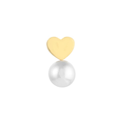 Child's Screw Back Heart and Pearl Stud Earrings 1