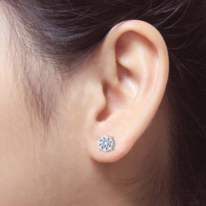 Lab Grown Diamond Stud Earrings Round 2 ct. each