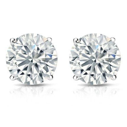 Lab Grown Diamond Stud Earrings Round 2 ct. each 3