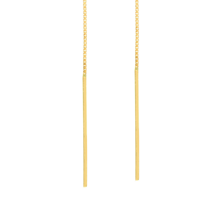 Staple Long Bar Threader Long Earrings - Via Jewelry
