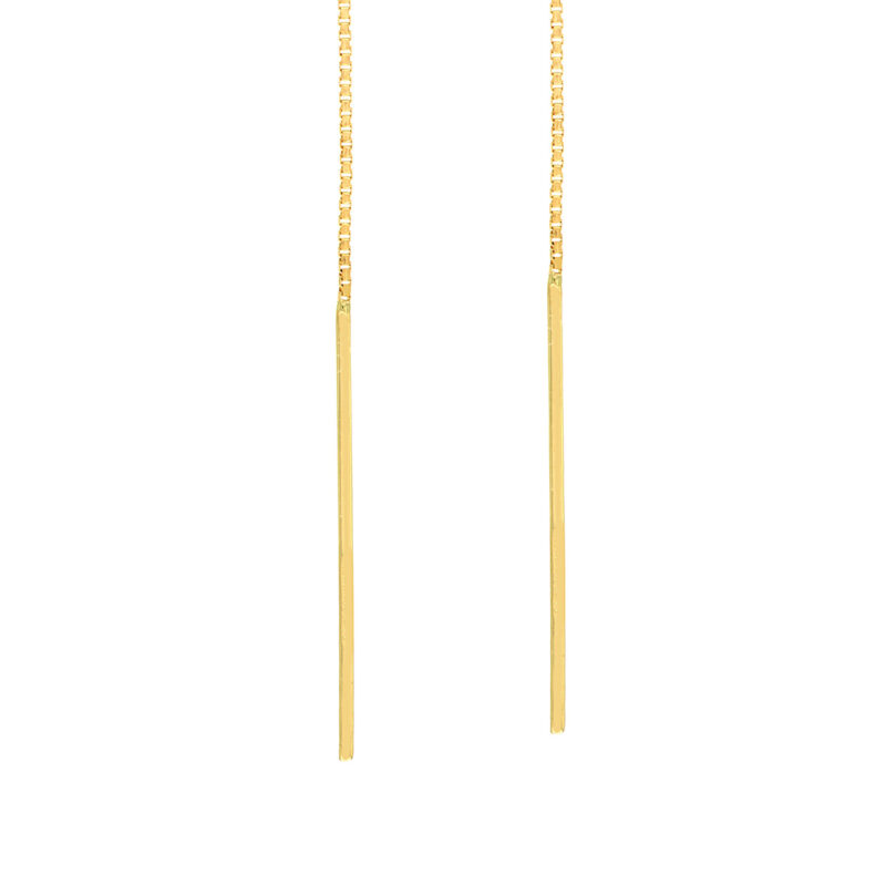 Staple Long Bar Threader Long Earrings - Via Jewelry