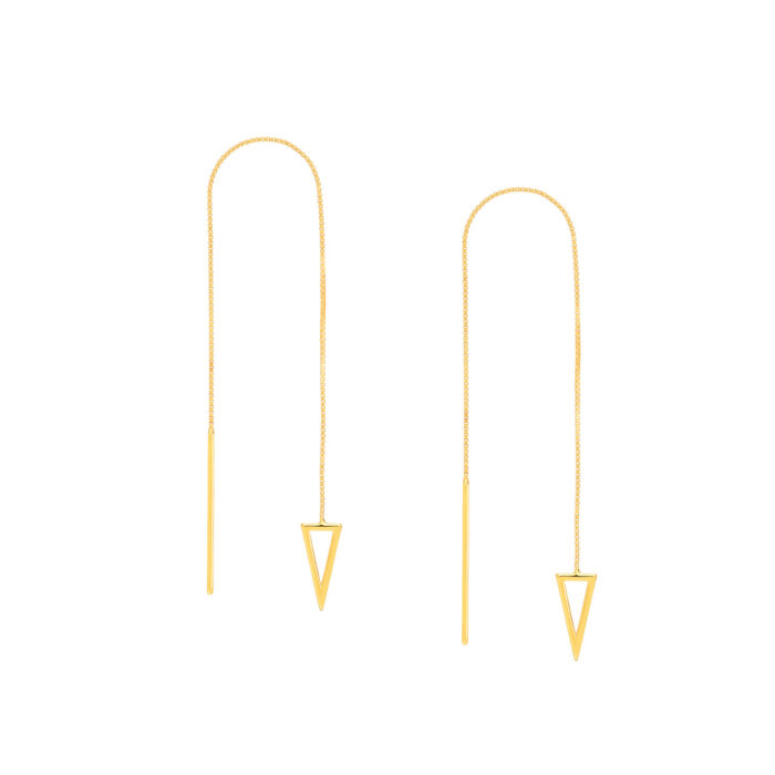 Mini triangle long drop earring - Via Jewelry