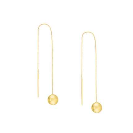 long earring gold with ball drop - via jewelry