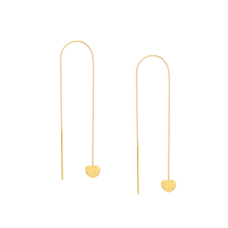 Mini heart long drop earring - Via Jewelry