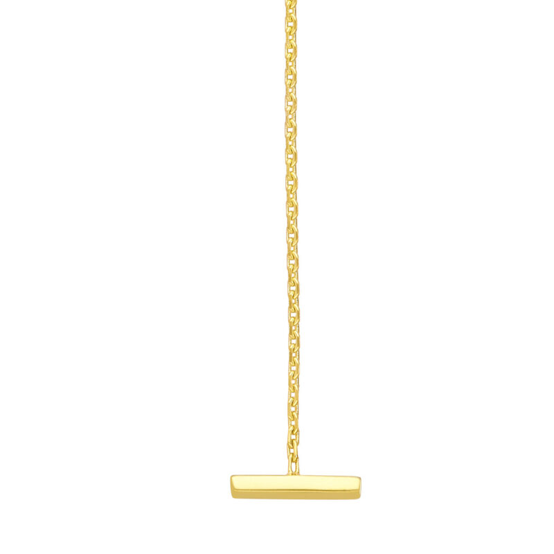 Gold bar drop earring