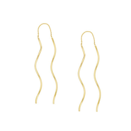 Wavy Chain Long drop Earrings - Via Jewelry