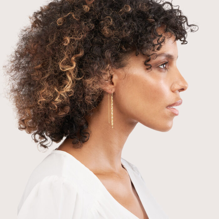 Multi Chain Dangle Threader Earrings - Via Jewelry