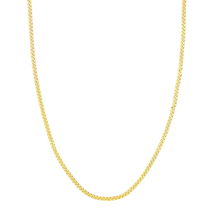 Serpentine Chain Gold Necklace