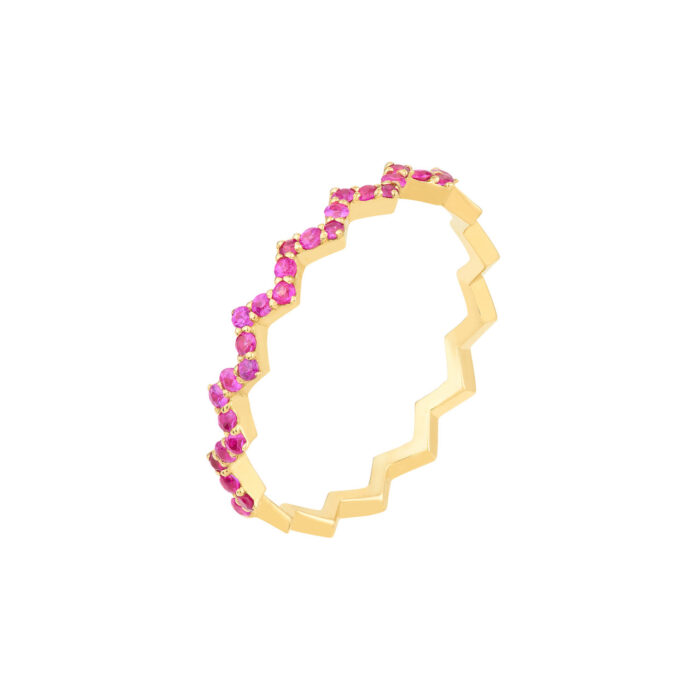 Ruby Stones Zig Zag Ring 2