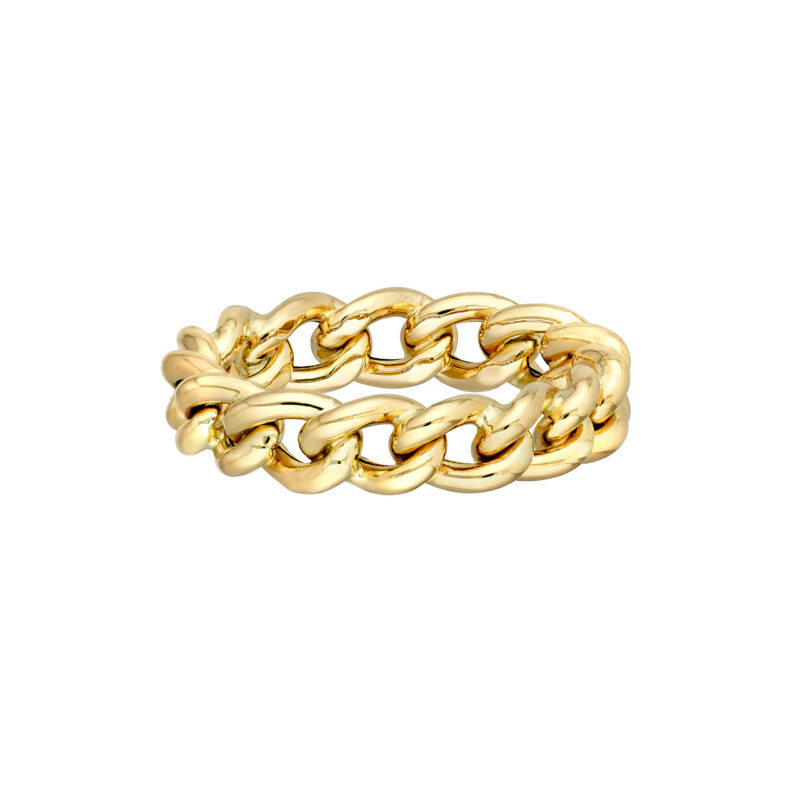 14K Gold Concave Open Curb Ring – BoldLink Design​