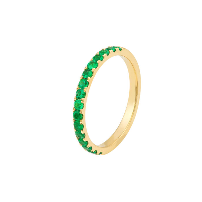 Emerald Gemstone Stackable Band