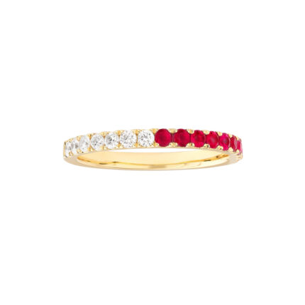 Ruby & Diamond Stackable Band