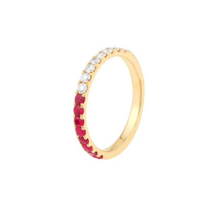 Ruby & Diamond Stackable Band