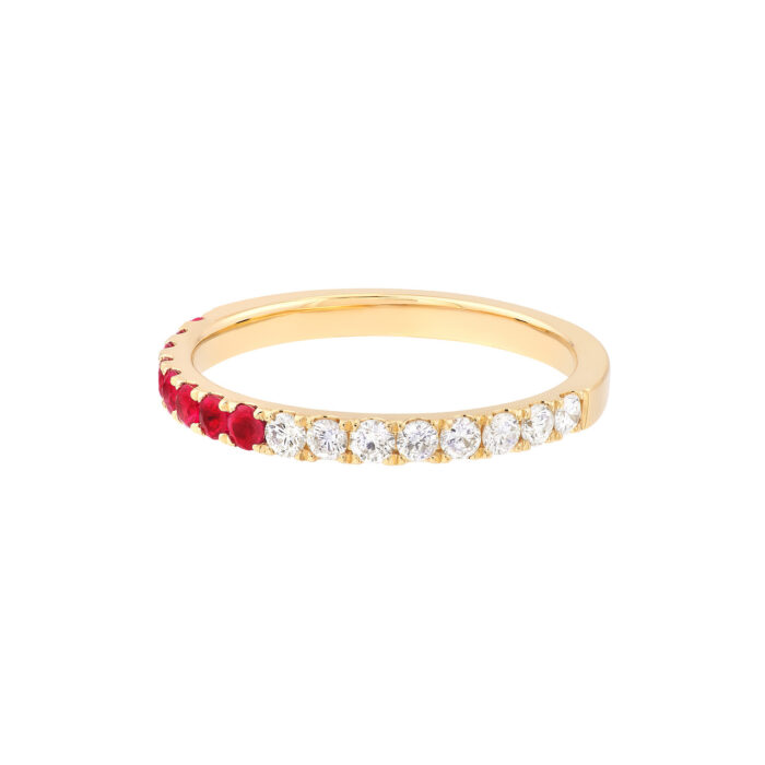 Ruby & Diamond Stackable Band