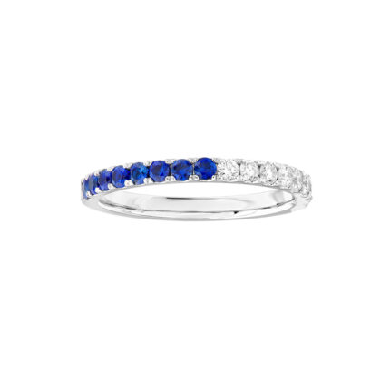 Sapphire & Diamond Stackable Band