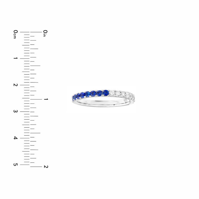 Sapphire & Diamond Stackable Band