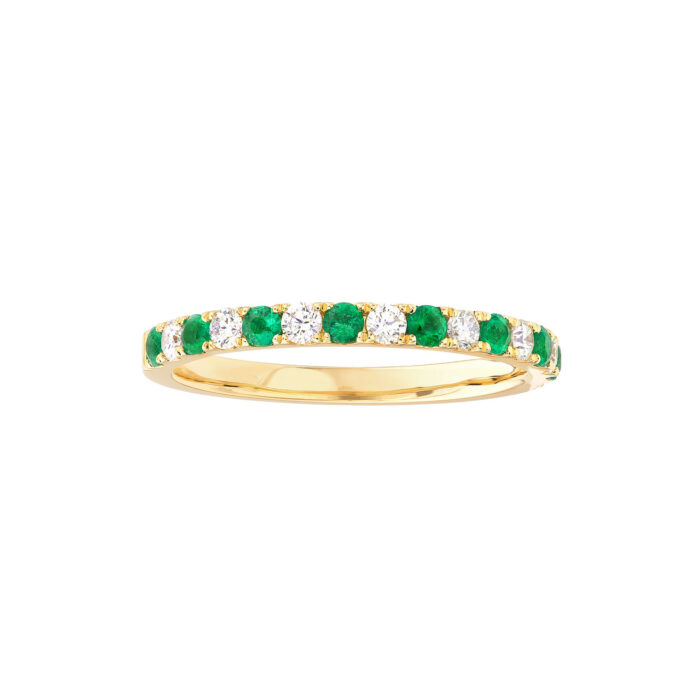 Emerald & Diamond Stackable Band