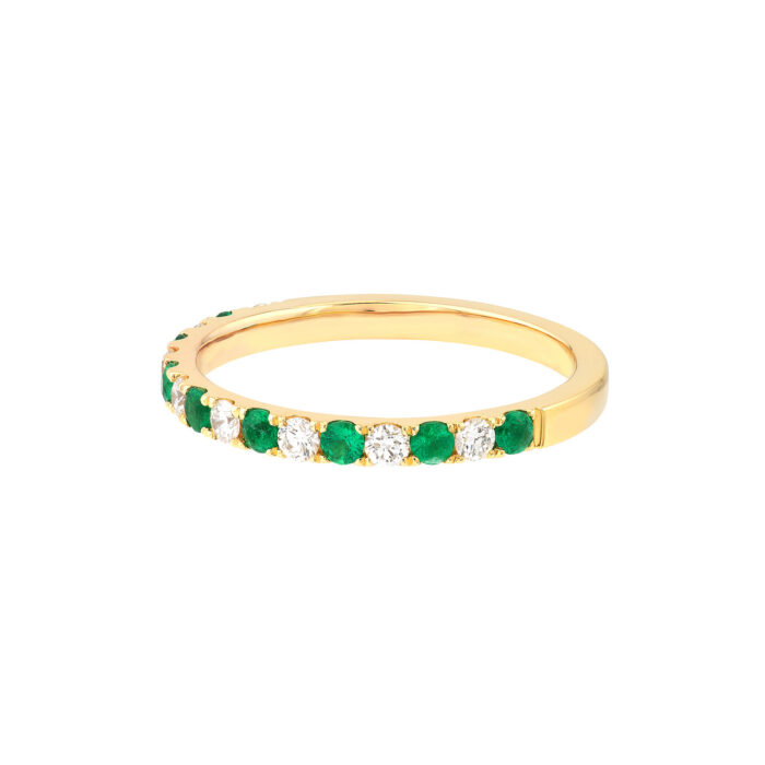 Emerald & Diamond Stackable Band