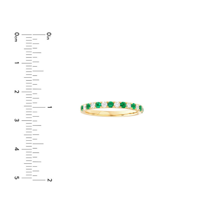 Emerald & Diamond Stackable Band