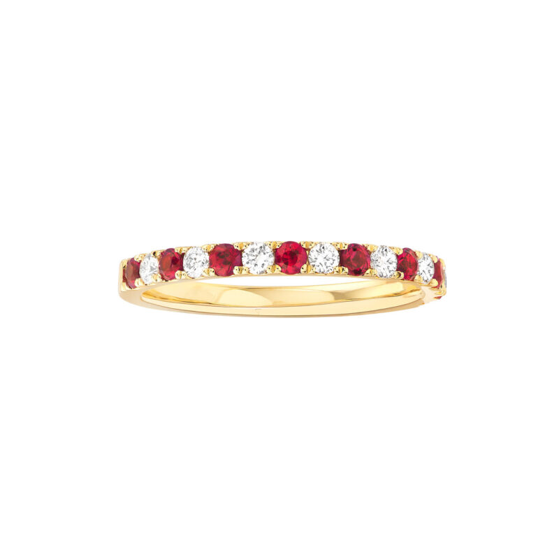 Ruby & Diamond Stackable Band