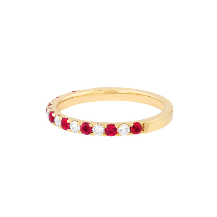 Ruby & Diamond Stackable Band