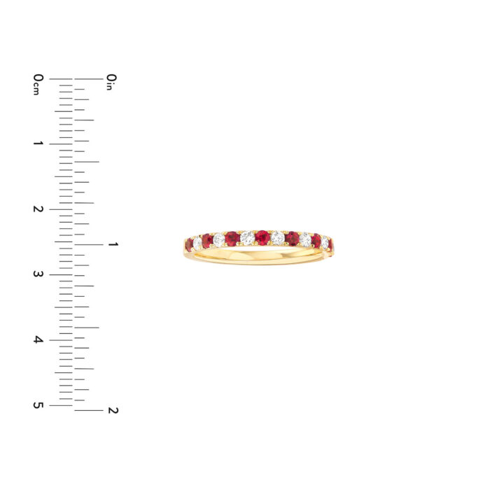 Ruby & Diamond Stackable Band